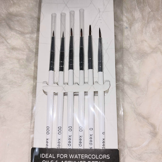 Brush Set of 6 Mini Detailing Brush 0 , 00 , 000